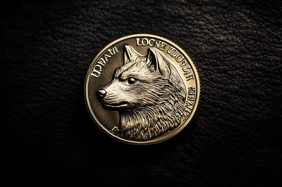 Close-up of a Dogecoin-inspired coin with a Shiba Inu profile, symbolizing the rise of Dogecoin in the cryptocurrency and online gaming world. The image reflects the unique appeal of Dogecoin as a playful yet valuable digital currency, now accepted in online casinos.