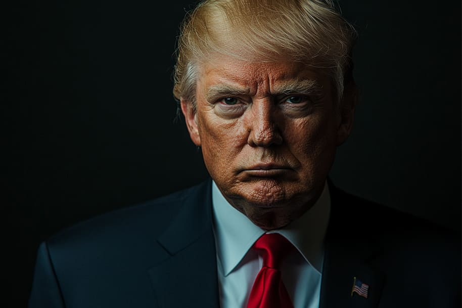 This image seems to portray a serious and formal mood, with dramatic lighting emphasizing a powerful presence. Let me know how you'd like me to assist further with it!
