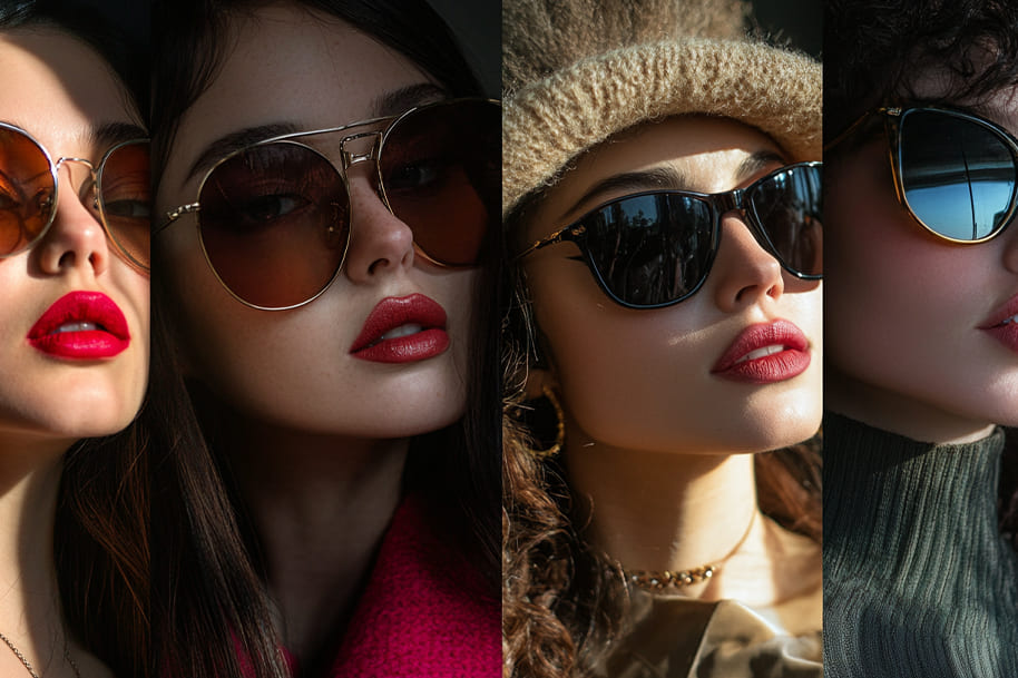 Showcasing the rising stars of fashion, these striking women exude confidence and style with their bold sunglasses and vibrant looks. Each captures the essence of individuality, beauty, and grace, becoming trailblazers in the entertainment and fashion world.