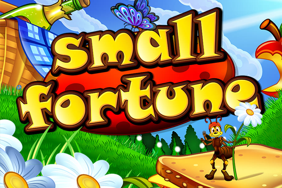 Small Fortune spring-themed slot by RTG featuring playful garden insects, flowers, and picnic elements in a cheerful nature setting at EternalSlots.com