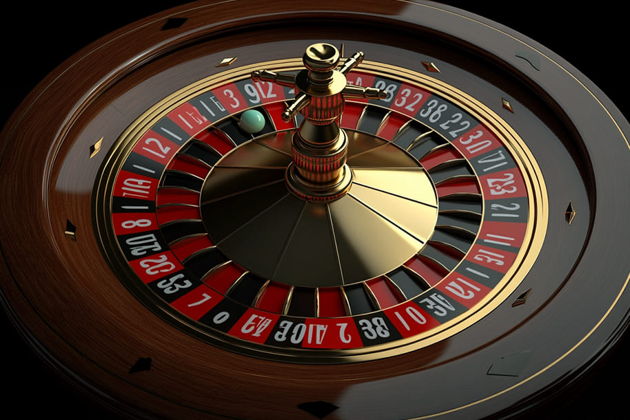 Close-up of a spinning roulette wheel with the ball landing on green zero – symbolizing house edge in roulette and how common betting strategies can fail.