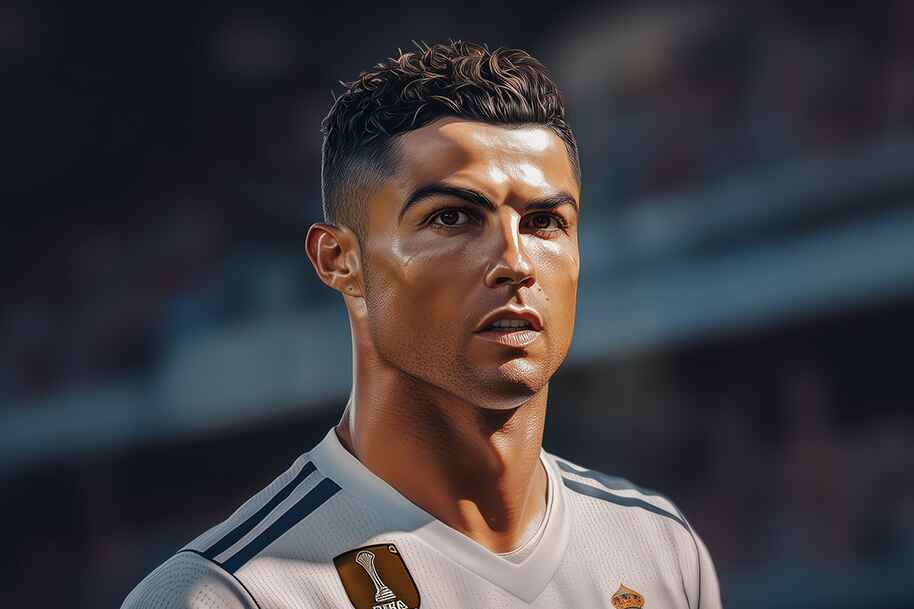 Focused footballer in a white jersey with short hair, representing excellence, determination, and peak athletic performance on the field.
