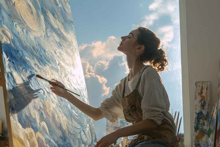 Lose yourself in every brushstroke and let your imagination paint the sky.