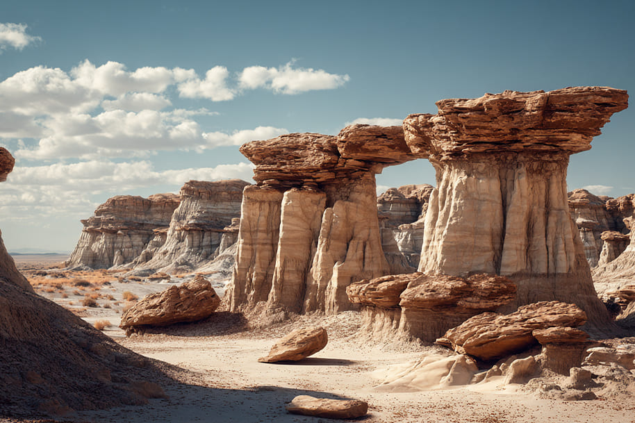 Majestic stone pillars in the Southwest desert – unique landscape for best desert vacations and awe-inspiring nature retreats.