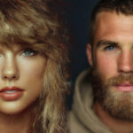 Close-up portraits of Taylor Swift and Travis Kelce together – highlighting the engagement news that captivated fans in 2025.