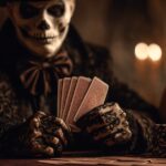 Halloween masked man holding cards!