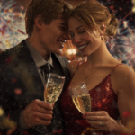 Couple celebrating new year