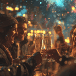 Friends celebrating new year