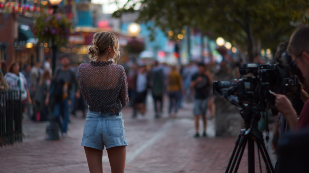 Girl filming a video for her social media 