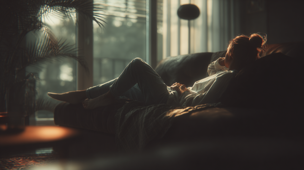 Relaxing on the couch