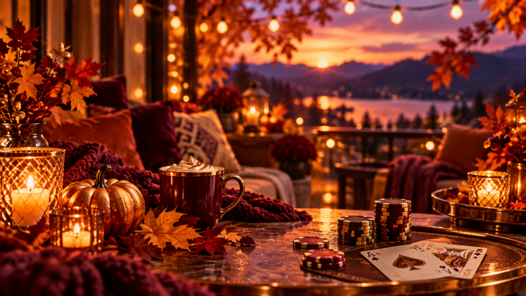 Cozy Autumn Casino Balcony at Sunset